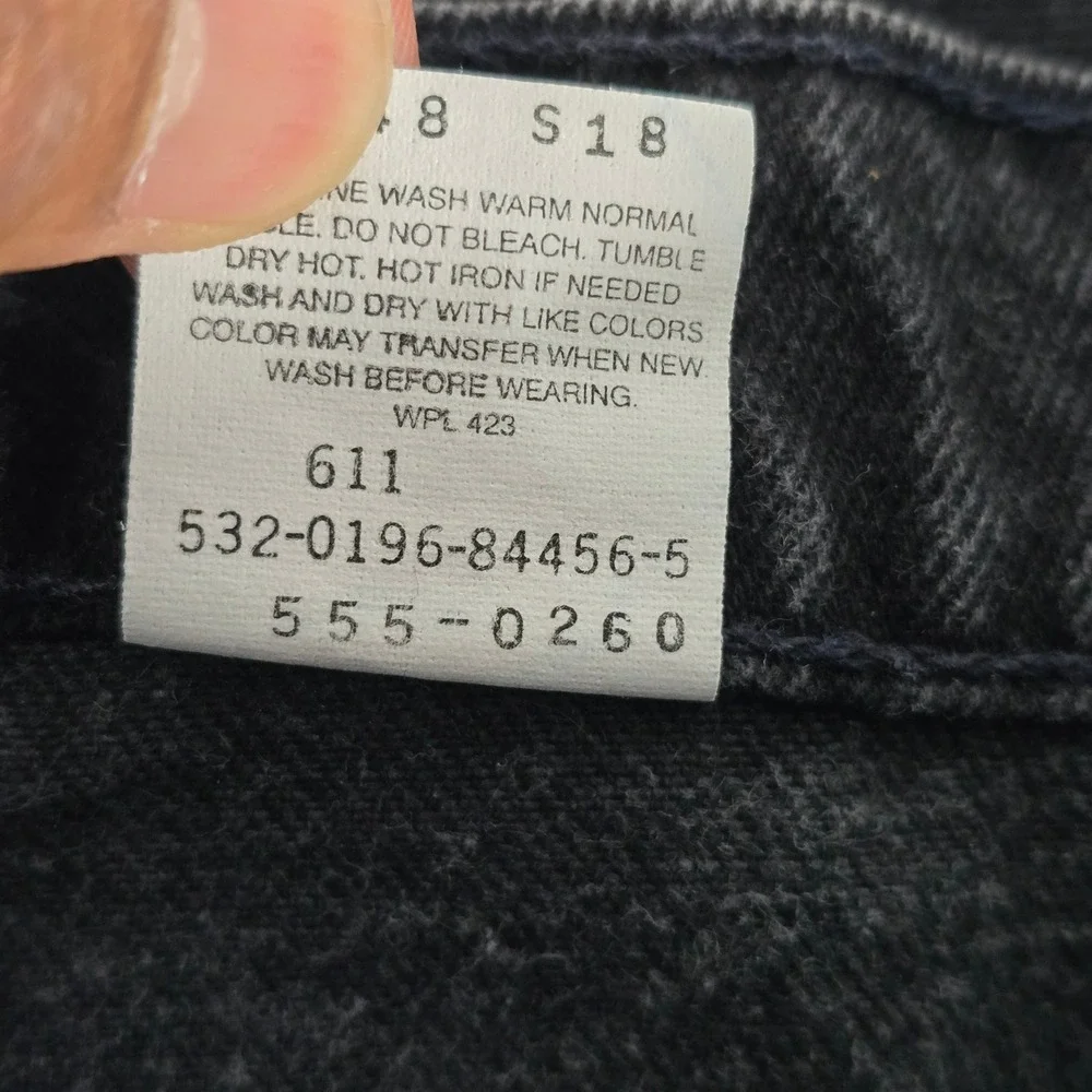 Levis 555 Relaxed Fit Straight Leg Jeans Mens 38x34 Black Denim Made in USA 90s